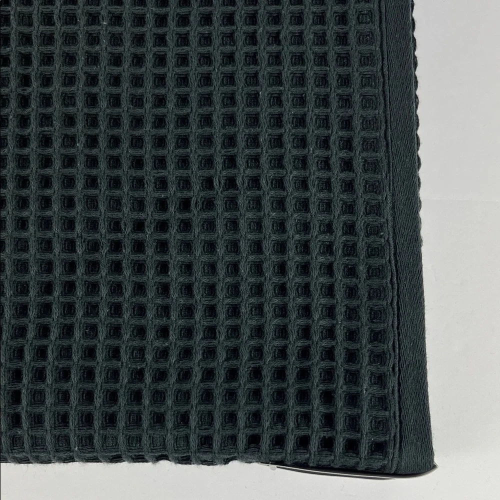 2 Hotel Balfour Bath Towel Set Black Waffle Knit Lightweight Turkish Cotton NEW